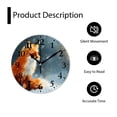 thumbnail image 4 of 12 Inch Wall Clock Battery Operated Silent Clock Decorative for Office, Kitchen, Outdoor, Living Room，Fox and Flowers Pretty, 4 of 4