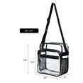 thumbnail image 3 of HaoXun Extra Large Clear PVC Cosmetic Makeup Bag - Black Transparent Tote Shoulder Bag for Travel, Stadium Approved (10x12x6in) | Durable Toiletry & Diaper Carry Pouch for Beach, Events & Work, 3 of 6