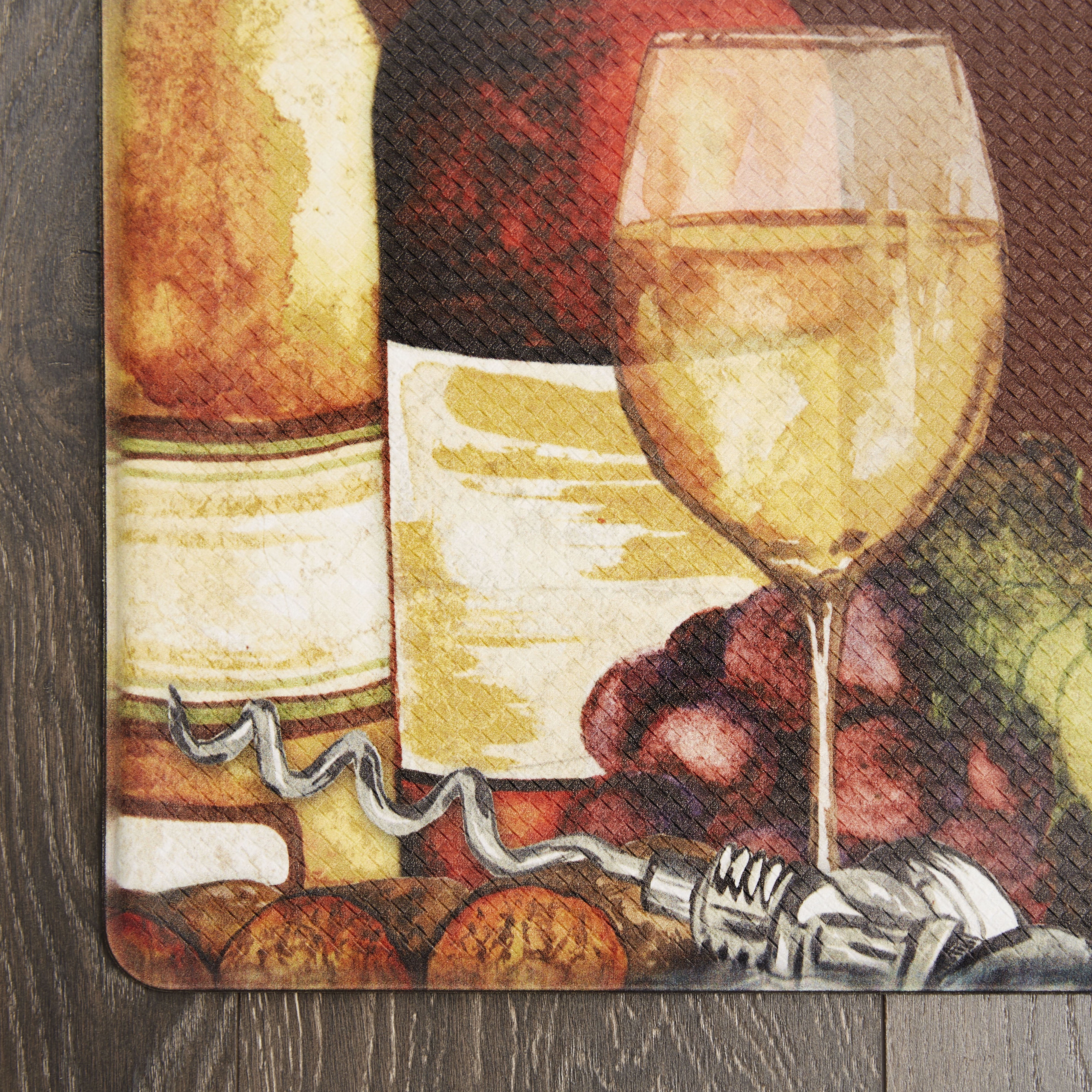 Nicole Miller New York Wine Lovers Anti-Fatigue Kitchen Mat, Red/Green, 20"x39"