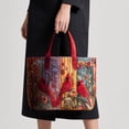thumbnail image 4 of Vintage Oil Painting Quilted Tote Bag, Large Capacity Canvas Shoulder Bag, 4 of 5
