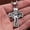Style 1 - Jesus Face Cross, variant on Mens Unisex Punk Gothic Rock Skull / Cross / Viking Valknut Pendant Necklace 24"-Style 12- Cross- Blue
