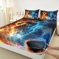 thumbnail image 3 of Castle Fairy Sport Ice Hockey 3Pcs Twin Sheet Sets for Teens Boys Girls,Ball Gamer Twin Fitted Sheet,Abstract Lightning Breathable Flat Sheet,Breathable Home Decor, 3 of 7