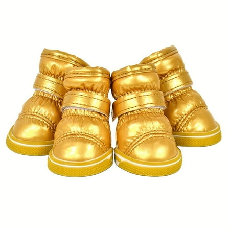 ENIYUU Dirt-resistant for Small Medium Dog Dog Shoes Paw Protector Outdoor Dog Boots gold