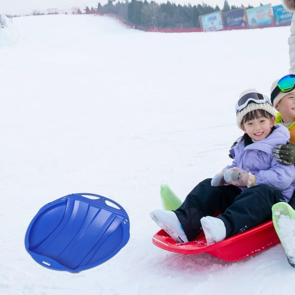 RENACLIPY Plastic Snow Sled Blue Multifunctional for Snow Grass Sand Family Fun