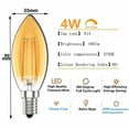 thumbnail image 2 of Ampoule à Intensité Variable E14, Équivalence Incandescente 4w, Blanc Chaud (2700k), 5 Pcs, 2 of 5