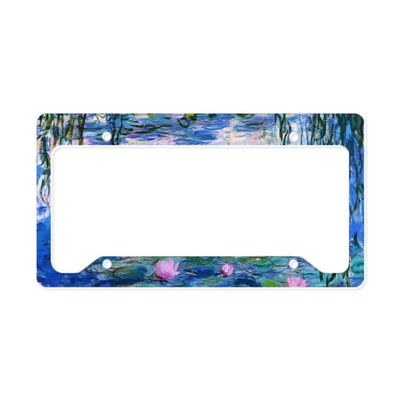 CafePress - Monet'S Water Lilies License Plate Holder - Aluminum License Plate Frame, License Tag Holder
