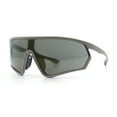 thumbnail image 5 of Mens Classic Oversized Shield Color Mirror Wrap Around Sport Plastic Sunglasses Grey - Gold Mirror, 5 of 8