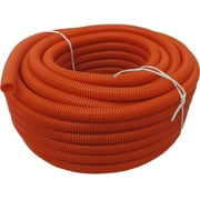 1/2" x 100' Flexible Corrugated Orange LDPE NON Split Tubing Wire Loom