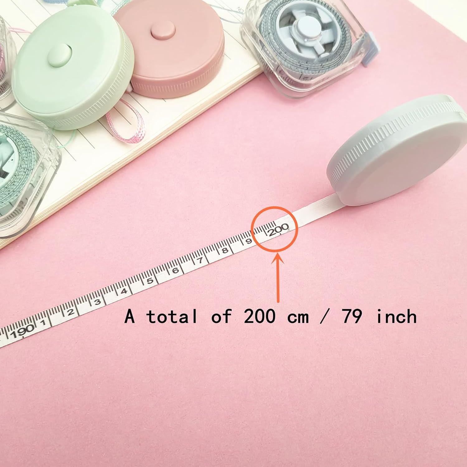6 Pcs Soft Retractable Tape Measure 200 CM/79 in Measuring Tape Dual Sided for Body Fabric Sewing Tailor Cloth Measurements Measuring Tape Weight Loss