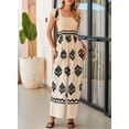 thumbnail image 4 of DOKOTOO Jumpsuits for Women Cap Sleeve Casual Boho Wide Leg Jumpsuits Overalls Apricot M US8-10, 4 of 6