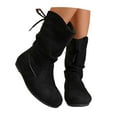 thumbnail image 3 of Fashion Suede Ankle Boots With Rear Lace Up Design Comfortable Casual Footwear Ideal For Autumn Winter, 3 of 9