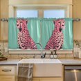 thumbnail image 2 of Yayeee Kitchen Curtains Tier Set of 2 Light Filtering 57"x24" Over Sink Window Panels, Big Pink Cheetah, 2 of 7