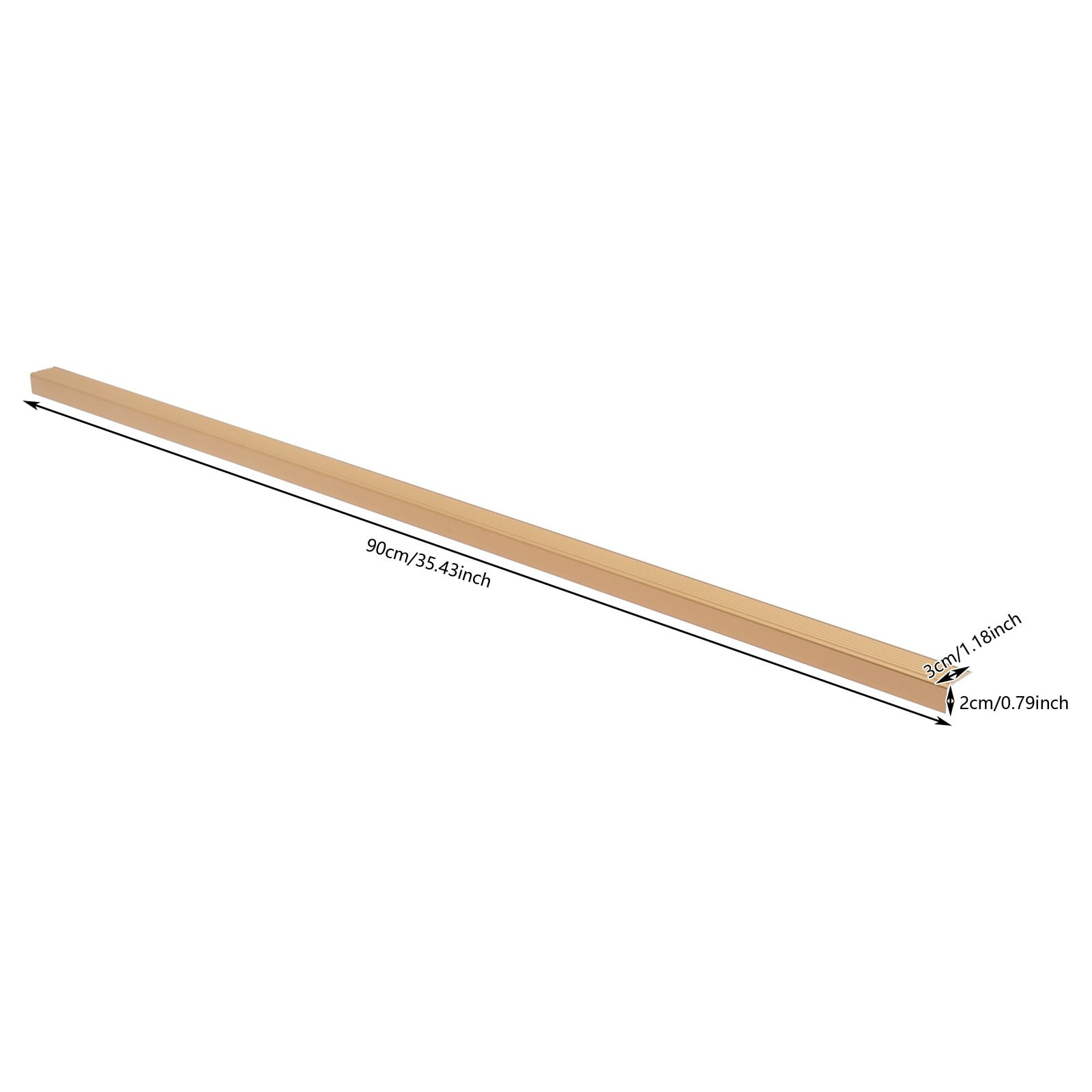 Stair Edge Protector, Stair Corner Trim Strips, Step Edge Trim for Schools, Daycare Centers, Kindergartens, Hospitals, Shopping Centers (35.43*1.18*0.79 in)-Gold
