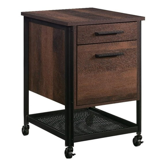 Pemberly Row Engineered Wood and Metal Mobile File in Barrel Oak