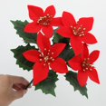 thumbnail image 5 of AUDeals Christmas Flowers Artificial Bushes Winter Greenery Stems for DIY Christmas Tree Wreath Garland Home Table Centerpiece Holiday Decorations Front Door Porch Decor Indoor and Outdoor, 5 of 8