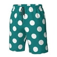 thumbnail image 4 of Vsdgher Teal And White Polka Dot Men's Beach Shorts, Surfing shorts, Swim trunks, Quick Dry Swim Trunks for Surfing Beach Fun -Medium, 4 of 6