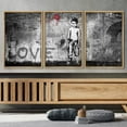 thumbnail image 3 of wall26 Framed Canvas Print Wall Art Set Spray Paint Banksy Child Balloon Graffiti &amp; Street Art Comic Book Illustrations Modern Art Urban Portrait for Living Room, Bedroom, Office - 24"x36&qu, 3 of 5