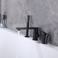 thumbnail image 2 of Three Holes Deck Mounted Bathroom 360 Degree Rotable Bathtub Faucet, Two Handles Roman Tub Filler with Hand Shower, 2 of 5
