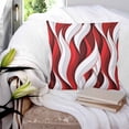 thumbnail image 3 of 24x24 Pillow Covers Set of 2, Red White Moire Throw Pillow Covers Decorative Couch Cushion Case, Modern Abstract Art Microfiber Square Pillowcases for Bedroom Car Living Room, 3 of 7