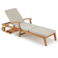 thumbnail image 2 of HOMREST Wood Lounge Chair,Patio Chaise Lounges with Side Tray Smooth Wheels 5-Position Adjustable Backrest for Backyard,Garden,Poolside（Beige）, 2 of 6