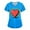 Blue, variant on Women's Fashion Printed Short Sleeve V Neck Pattern Top with Pockets, Valentine's Day Workwear T-Shirt for Nursing and Casual Wear,Deep Red,L