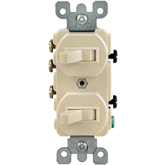 Leviton 3-Way Single Pole Combination Switch - 15 Amp, Ivory
