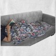 thumbnail image 6 of Watercolor Soft Flannel Fleece Throw Blanket, Exotic Flamingo Zebras and Flowers Tropic Animals Abstract Illustration, Cozy Plush for Indoor and Outdoor Use, 50" x 60", Blue Black Coral, by Ambesonne, 6 of 6