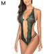 thumbnail image 1 of Mujer Encantador Halter Body Underwear Deep V Neck Floral Lace Lingerie, Verde, M Inevent XX000181-05, 1 of 7