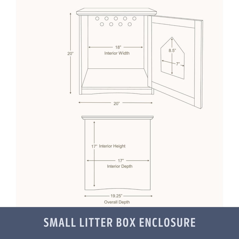 Trixie Small Cat Litter Box Enclosure, Gray Side Table photo 3