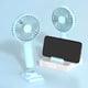 thumbnail image 3 of Bewildely Ventilador de refrigeración portátil recargable ajustable de 3 velocidades, enfriador portátil para clima cálido, soporte para Accesorios para electrodomésticos Azul, 3 of 6
