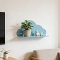 thumbnail image 4 of Estantería colgante de pared con forma de nube, organizador de metal con forma de nube para habitación infantil. Azul, 4 of 7