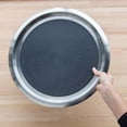 thumbnail image 3 of Service Ideas TR1614SR Tray with Top and Bottom Built in Non-Slip Rubber Inserts, 14" Round, Dishwasher Safe, Stainless Steel, 3 of 4