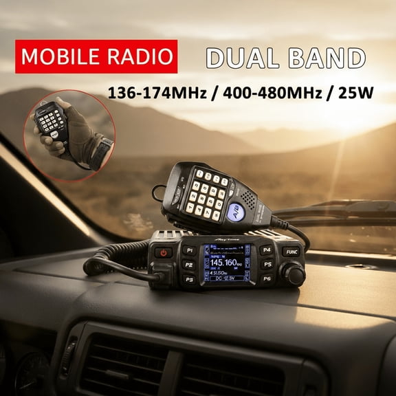 Eurhowing VHF UHF Dual Band Mobile Radio, 25W Ham Radio with Programmable USB Port & Display, FM Long-Range Mobile Transceiver for Car Truck Emergency Communication