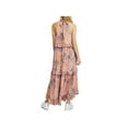 thumbnail image 2 of FREE PEOPLE Womens Pink Floral Sleeveless Halter Maxi Ruffled Dress Size: XS, 2 of 3