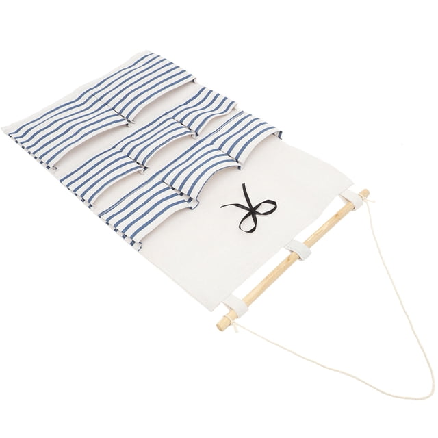 VERDANVERSE Bolsa De Almacenamiento Colgante Azul De Y Lino Para Espacios En Casa Y