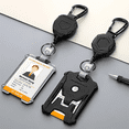 thumbnail image 3 of 2 Pack Retractable Badge Holder,Heavy Duty Badge Reel Keychain with ID Card Holder, Retractable Lanyard Keychain, 3 of 5