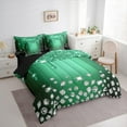 thumbnail image 3 of Feelyou Fashion Sequin Print Bedding Comforter Set 7pcs for Girls, Glitter Luxury Diamond Queen Bedding Sets, Green Princess Style Reversible Queen Sheet Sets, Super Cozy Room Decor, 3 of 7