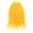 thumbnail image 4 of vigerkar Tulle Skirts for Women Midi Long Skirt Tutu A-Line Mesh Layered High Elastic Waist Skirts (Yellow, XL), 4 of 7