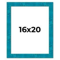 16x20 Frame Blue Teal Burl Wood Picture Frame | 1.75 Inch Moulding Width | Interior Frame Depth 0.5