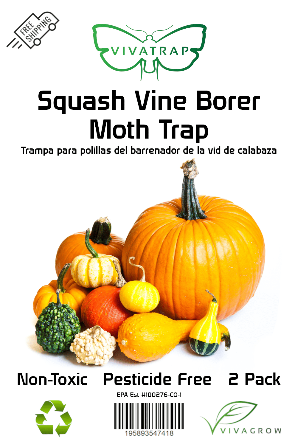 VivaTrap! Squash Vine Borer Trap & Lure (2 Pack)