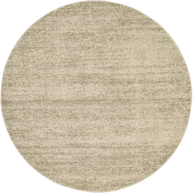 Unique Loom Del Mar Collection Contemporary Transitional Round Rug, 6 Feet, Beige/Brown