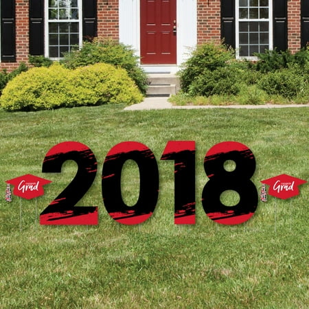 Red Grad - Best is Yet to Come - 2018 Yard Sign Outdoor Lawn Decorations - Red Graduation Party Yard Signs