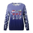 thumbnail image 4 of Wyzesi Chandails en Molleton Maxifashion Chandail à Enfiler Hauts pour Femmes Joyeux Noël Imprimé Col Chandail en Molleton Col Rond Coupe Ajustée Hauts à Enfiler Décontractés Manches Longues Chandails d'Entraînement Amples Blouseladies Chandails en Molletonshort, 4 of 4