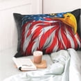 thumbnail image 4 of Kdxio Cotton Pillow Cases 20"x30" Pillowcases,Soft and Breathable Bedroom Pillow Cases-Eagle Head With American Flag-No Pillow Core, 4 of 5