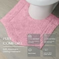 thumbnail image 5 of HOME WEAVERS Waterford Bathroom Rug Toilet Rugs U Shaped Contour, Thick Toilet Rug, Non-Slip Contour Mat for Bathroom,100% Cotton Soft, Absorbent Water, Machine Washable, 20"x20" Contour, Pink, 5 of 5