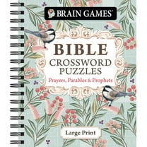 Brain Games - Bible Crossword Puzzles: Prayers, Parables and Prophets - Large Print (Spiral-Bound)
