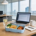 thumbnail image 5 of Interchangeable Bento Lunch Box with Removable 2- and 3-Compartment Inserts, 1100ml Capacity, Microwave-Safe Food-Grade Plastic, Includes Utensils Purple, 5 of 6