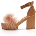 thumbnail image 3 of Womens Sandals Block Heel Platform Chunky Heeled Clear Transparent String Wedges Ankle Strap Sandals for Women, 3 of 7