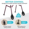 thumbnail image 6 of Stander Space Saver Walker, Lightweight Folding Walker for Seniors, Adult Walker with Wheels, Two Wheeled Rolling Walker with Rear Ski Glides, Regal Rose, 6 of 12