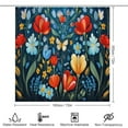thumbnail image 2 of Watercolor Wildflowers Bathroom Sets with Shower Curtain And Rugs, Incl with 12 Hooks，Toilet Lid Oval Rug, 2 of 8